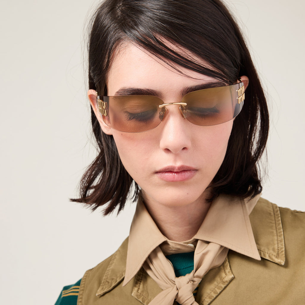 Lunette de soleil Aube Miu Or marron